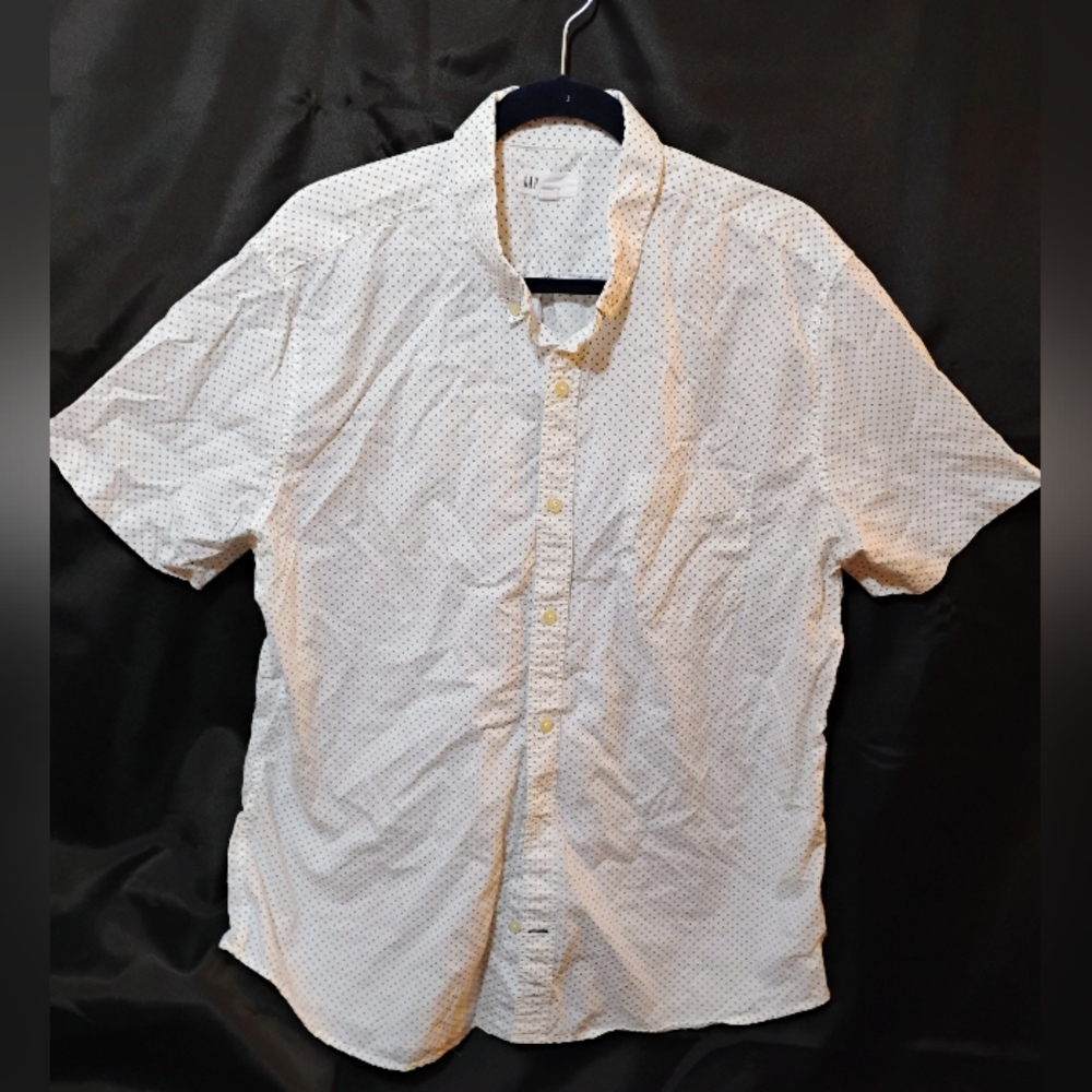 Gap Men's White Button-Up Shirt Sz Xl